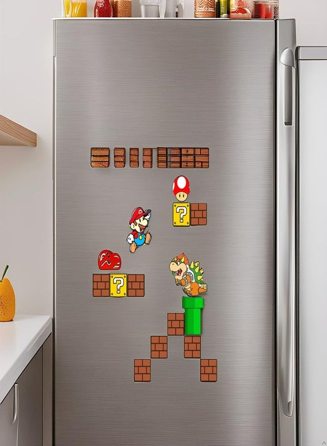 TRENDING HUT 90s Mario Cartoon Fridge Magnet Set - 14 Pcs Nostalgic Collectible Magnets for Kitchen, Locker, and Office Decor. - Image 2